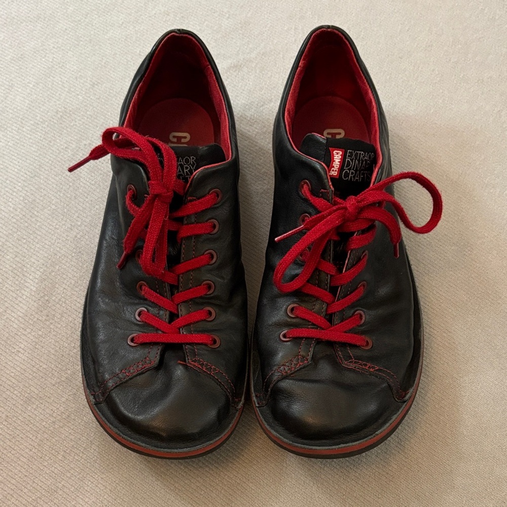 Camper Black and Red Men's Leather Sneakers size 44 US 11